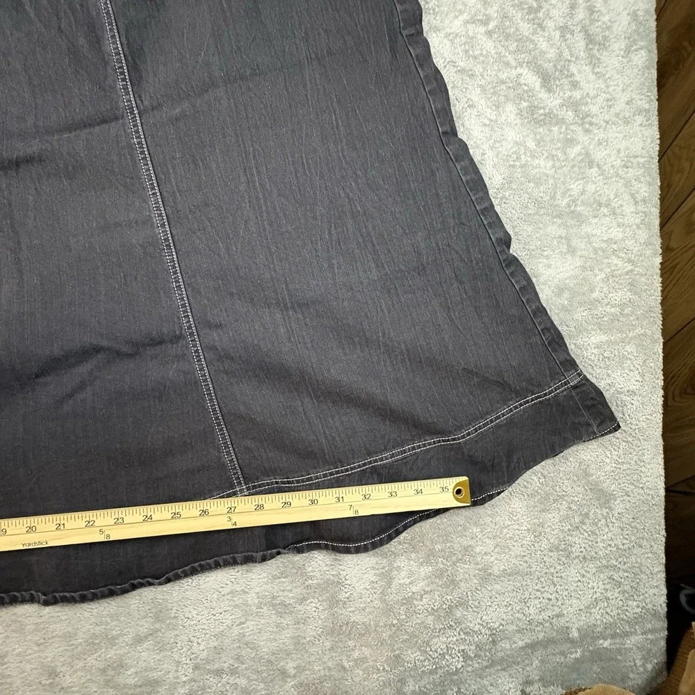 Cato Woman Women's 24W (44x35.5) Black Denim Skirt Plus Size A Line Stretch Midi